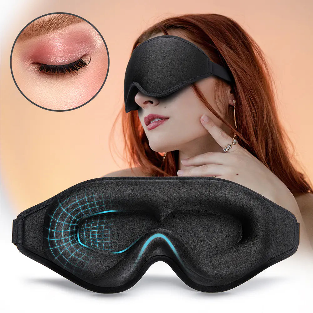 3D Memory Foam Sleep Eye Mask – 100% Light Blocking for Deeper Sleep